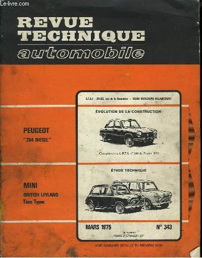 Revue Technique Automobile. N343