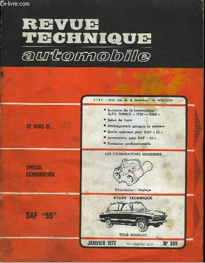 Revue Technique Automobile. N309