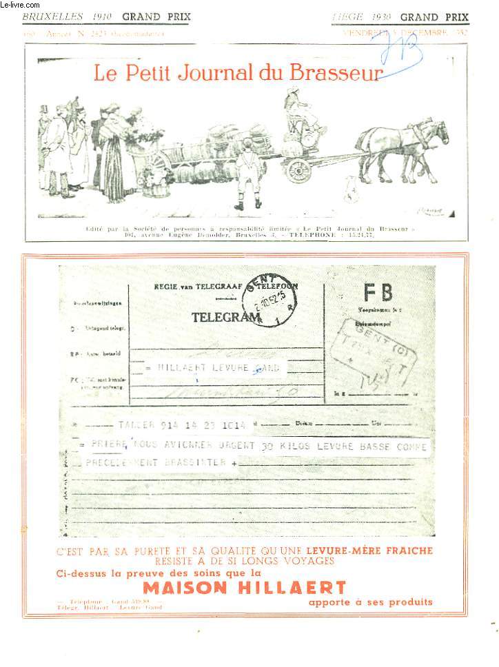 Le Petit Journal du Brasseur n2423, 60me anne.