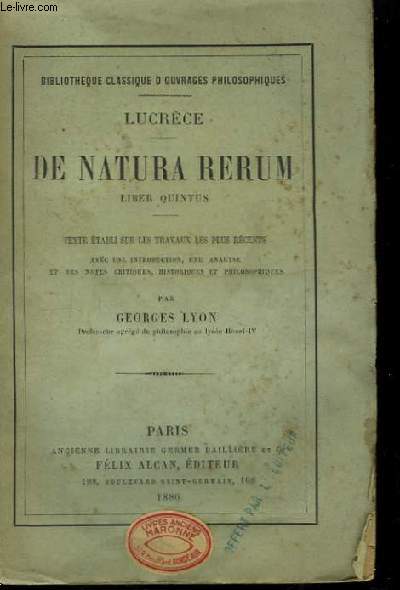 De Natura Rerum, Liber Quintus