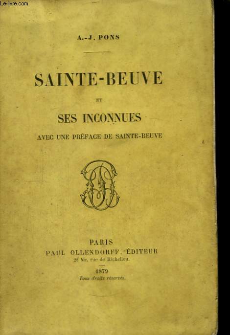 Sainte-Beuve et ses inconnues.
