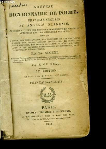 Nouveau Dictionnaire de poche franais / anglais et anglais / franais.