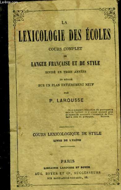 Cours complet de Langue Franaise et de Style.