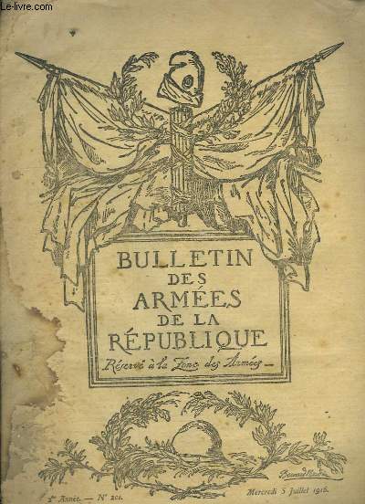 Bulletin des Armes de la Rpublique. N201, 2me anne.