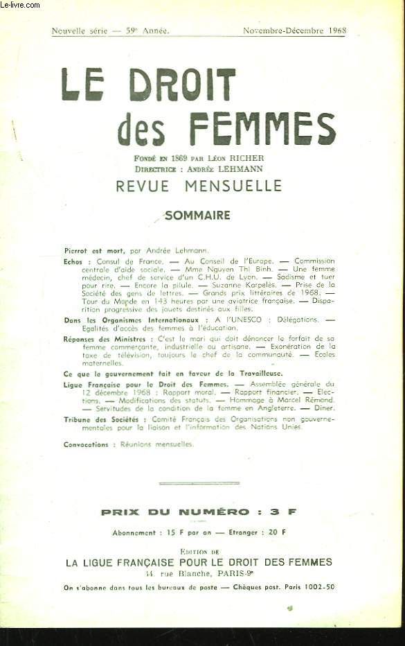 Le Droit des Femmes. 59me anne.