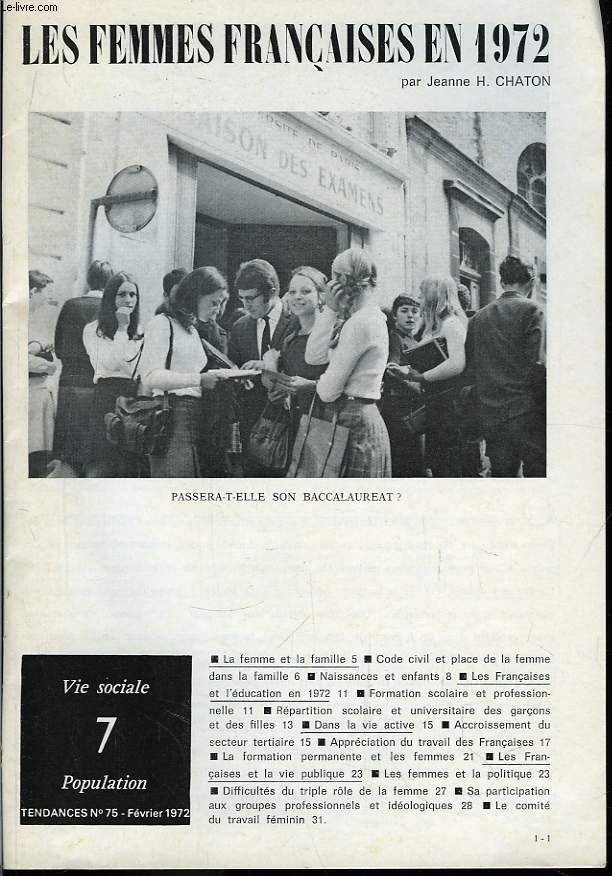 Les femmes franaises en 1972.