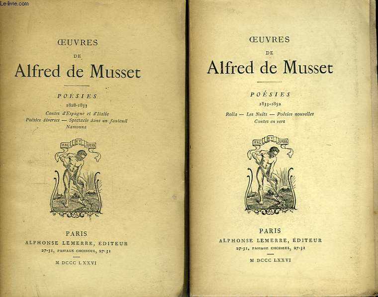 Oeuvres de Alfred de Musset. Posies. En 2 TOMES