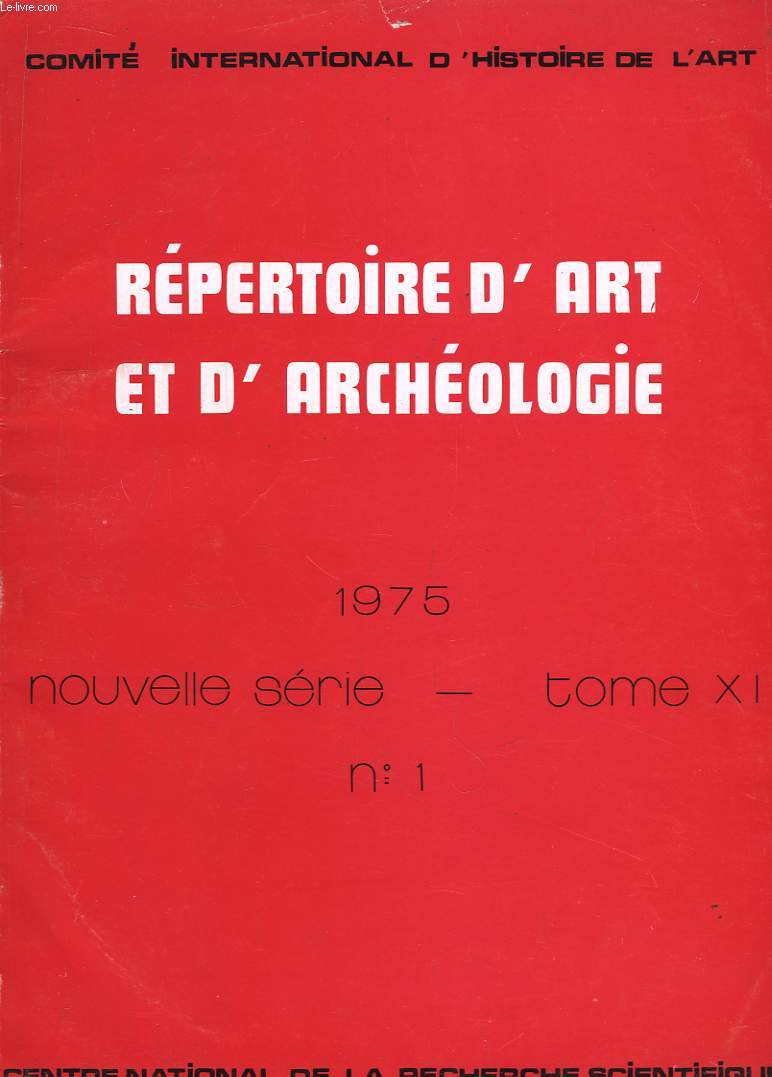 Rpertoire d'Art et d'Archologie. TOME XI, n1