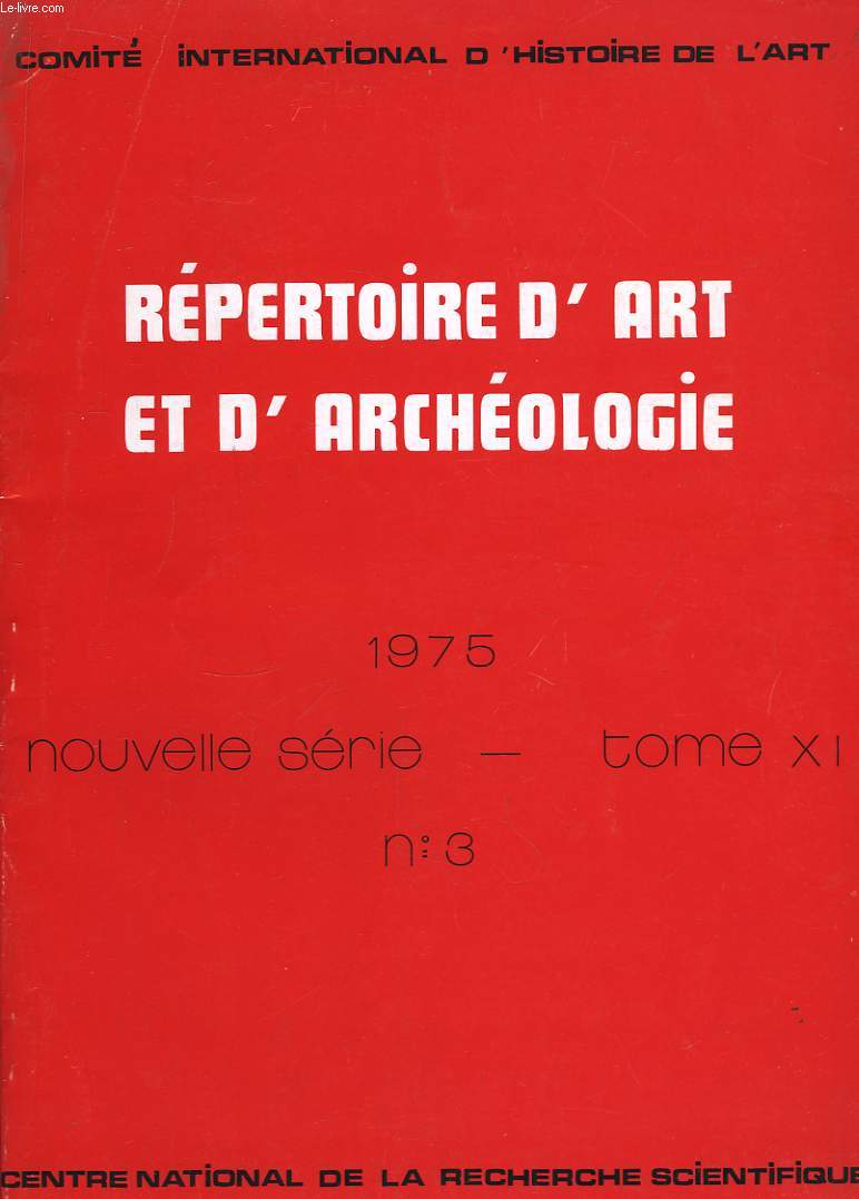 Rpertoire d'Art et d'Archologie. TOME XI, n3
