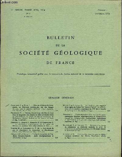 Bulletin de la Socit Gologique de France. N5 - TOME XVI