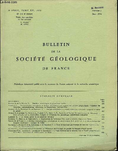 Bulletin de la Socit Gologique de France. N5 et 6 - TOME XV