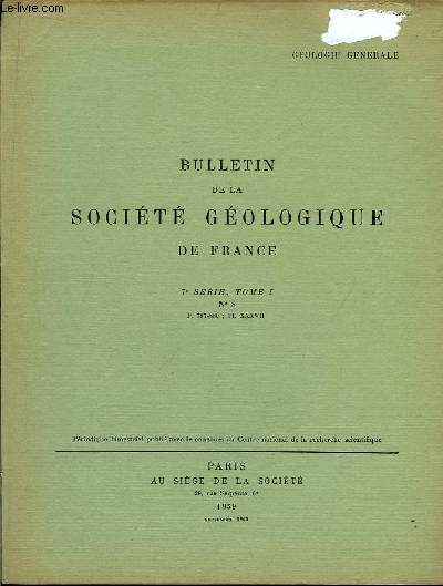 Bulletin de la Socit Gologique de France. N8 - TOME I