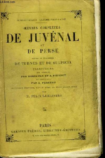 Oeuvres Compltes de Juvnal et de Perse.