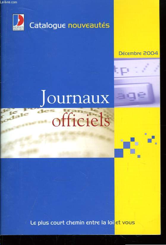Catalogue des Nouveauts. Dcembre 2004