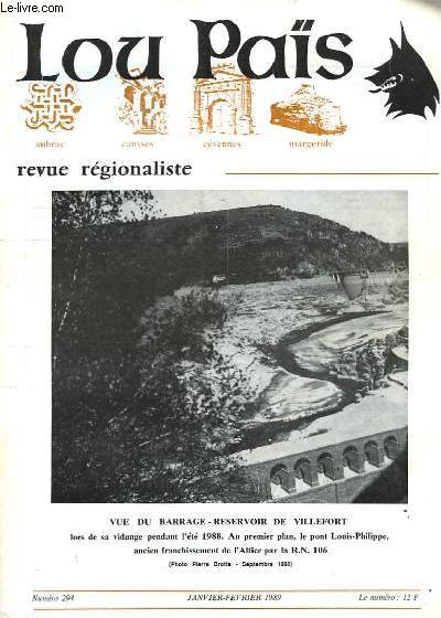 Lou Pas, n294 : Vue du Barrage - Rservoir de Villefort.