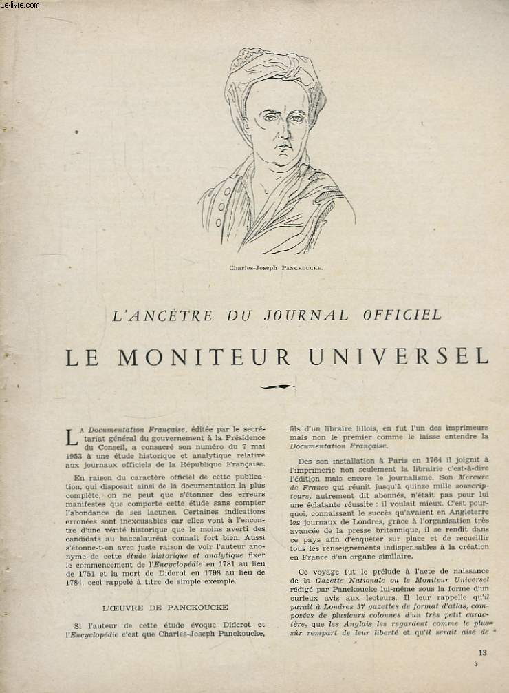 L'Anctre du Journal Officiel - Le Moniteur Universel.