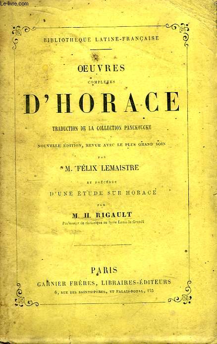 Oeuvres Compltes d'Horace.