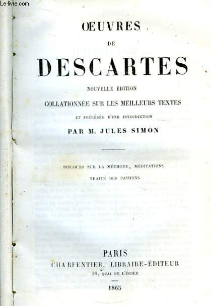 Oeuvres de Descartes.