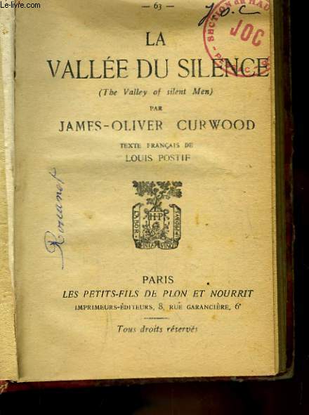 La valle du silence (The Valley of silent Men)