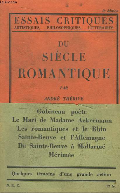 Du Sicle Romantique.