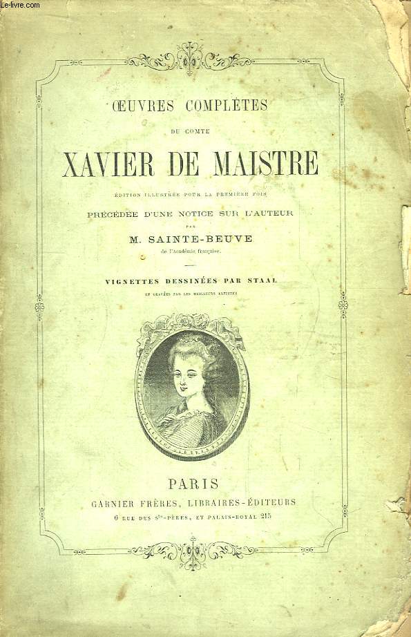 Oeuvres Compltes du Comte Xavier de Maistre.