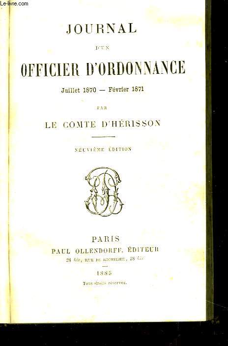 Journal d'un Officier d'Ordonnance. Juillet 1870 - Fvrier 1871