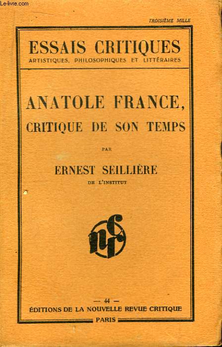 Anatole France, Critique de son Temps