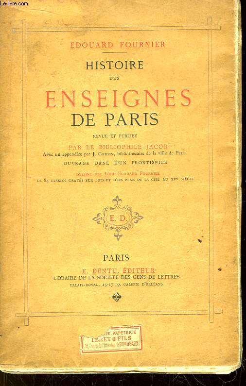 Histoire des Enseignes de Paris.