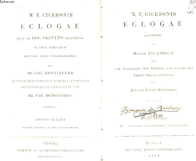 M.T. Ciceronis Eclogae, gesammelt von Herrn Abt d'Olivet. Dritte Auflage.