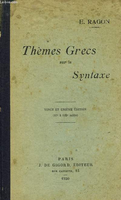 Thmes Grecs sur la Syntaxe.