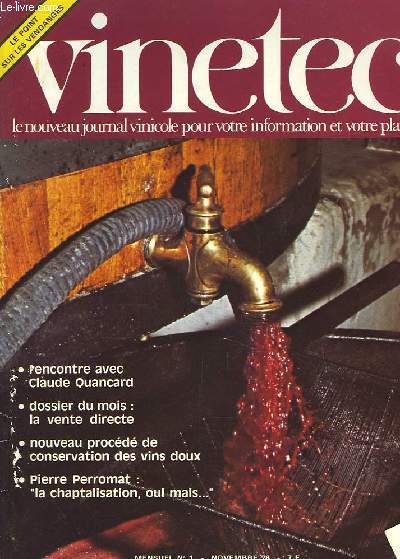Vinetec, le journal vinicole pour votre information et votre plaisir. N1