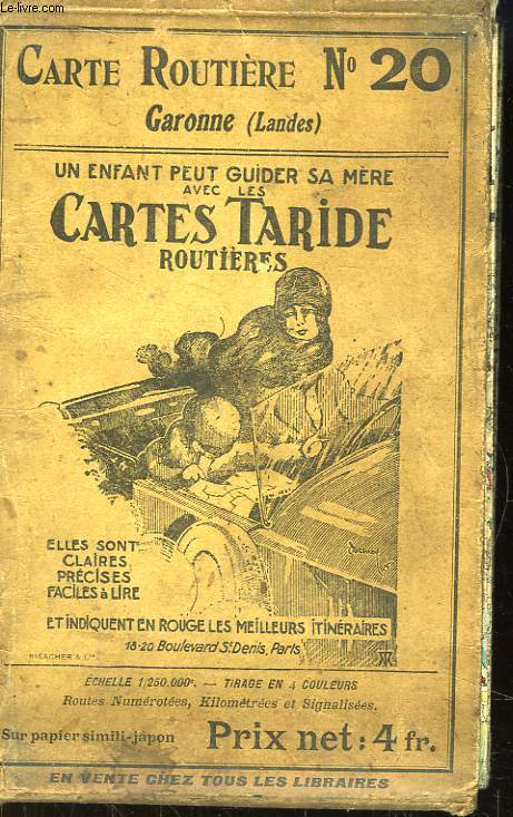 Cartes Taride routires. N20 : Garonne (Landes)