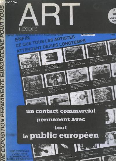 Lexique Art N1 : Un contact commercial permanent avec tout le public europen