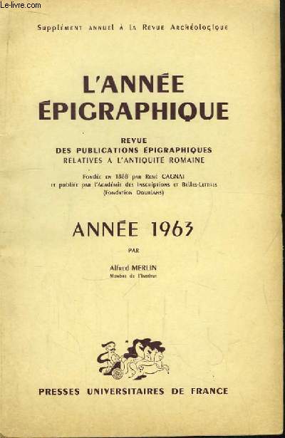 L'Anne Epigraphique 1963