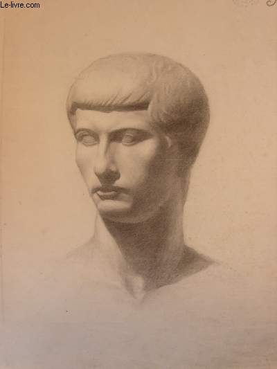 Portrait original d'un homme, dessin de face 3/4, au crayon  papier.