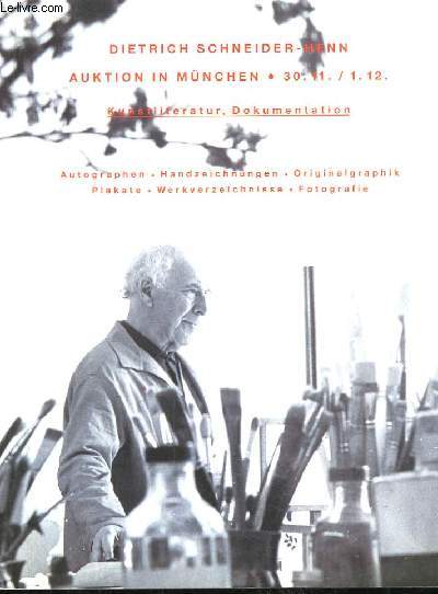 Dietrich Schneider-Henn. Auktion in Munchen. 30 novembre - 1er dcembre. Kunstliteratur, Dokumentation