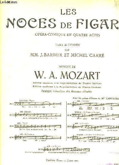 Les Noces de Figaro n9 : Air de Suzanne. Partition Chant et Piano