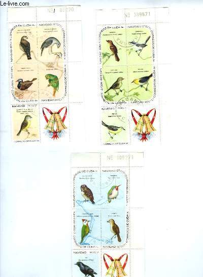 Collection de 18 timbres-poste oblitrs, de la Rpublique de Cuba. Srie : 15 timbres sur les oiseaux + 3 timbres de cloches.