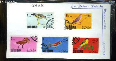 Collection de 5 timbres-poste oblitrs, de l'Etat d'Oman. Srie Ornithologie, Oiseaux.