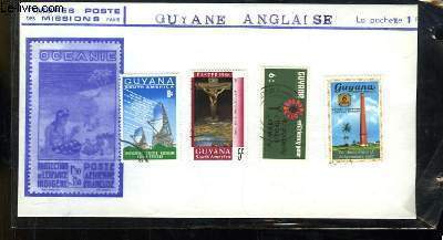 Collection de 4 timbres-poste neufs et oblitrs, de Guyane Anglaise.