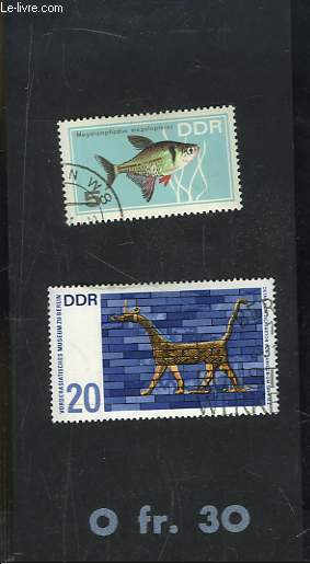Pochette de 2 timbres-poste oblitrs, de Rpublique Dmocrate Allemande. DDR