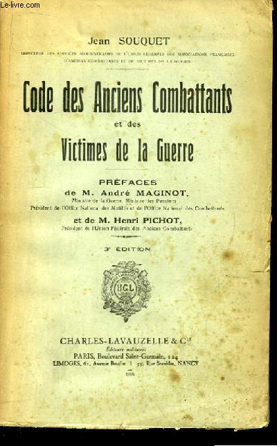 Code des Anciens Combattants et des Victimes de la Guerre.
