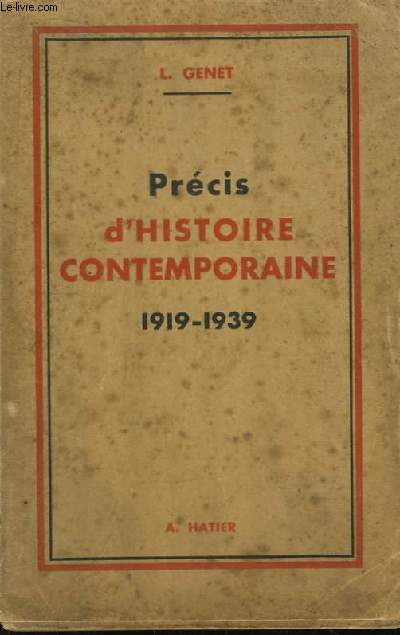 Prcis d'Histoire Contemporaine 1919 - 1939