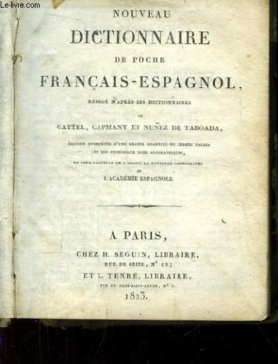 Nouveau Dictionnaire de Poche Franais - Espagnol.