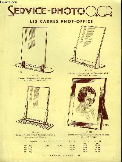Tract O.C.P. Bureau d'Etudes et Service-Photo : Les Cadres Phot-Office - Mobilier Moderne de Pharmacie. 2me srie.