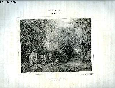 Le Charivari N105 - 9me anne. Salon de 1840 - Le rendez-vous de chasse, par Hyp. Garneray.