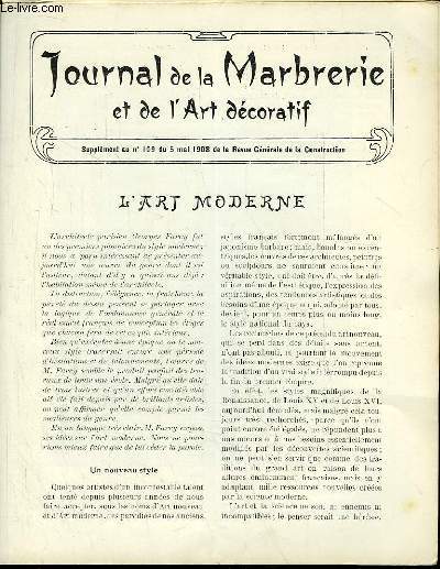 Journal de la Marbrerie et de l'Art dcoratif. Supplment au n109 de la Revue Gnrale de la Construction : L'Art Moderne - La Carrire de Campan.