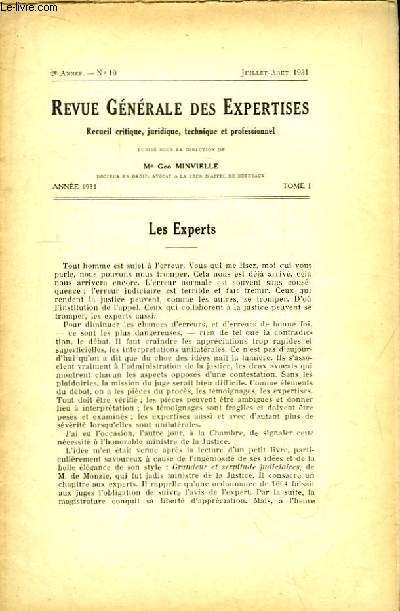 Revue Gnrale des Expertises. N10 - 2me anne : Les Experts - IIe Congrs National de la Vigne et du Vin.