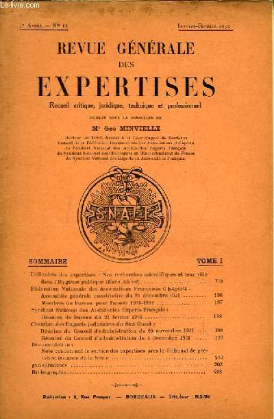 Revue Gnrale des Expertises. N13 - 3me anne : Nos recherches scientifiques et leur rle dans l'Hygine publqiue (Khon Abrest) -