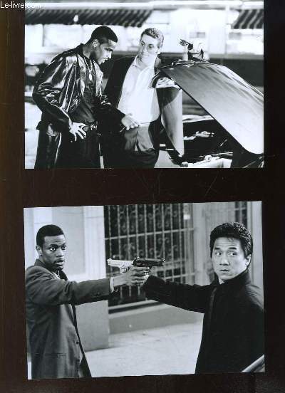 5 Photographies d'exploitation, tires du film Rush Hour, avec Jackie Chan et Chris Tucker. Film de Brett Ratner.